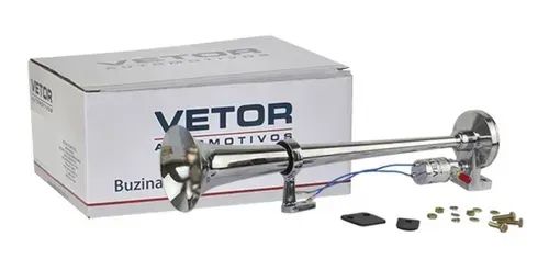 Buzina Metal Cromada Bi-volt 45cm Com Solenóide  - Foto 5