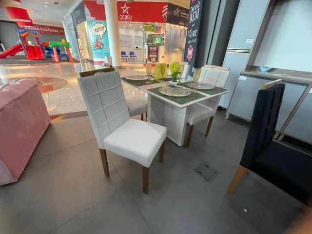 Mesa Mali 1.20x80 com 4 cadeiras em madeira maciça  - Foto 2