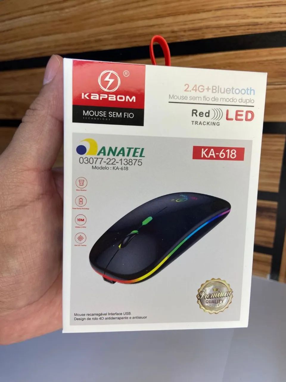 Mouse Sem Fio K-416 -  LED Rosa - Foto 4