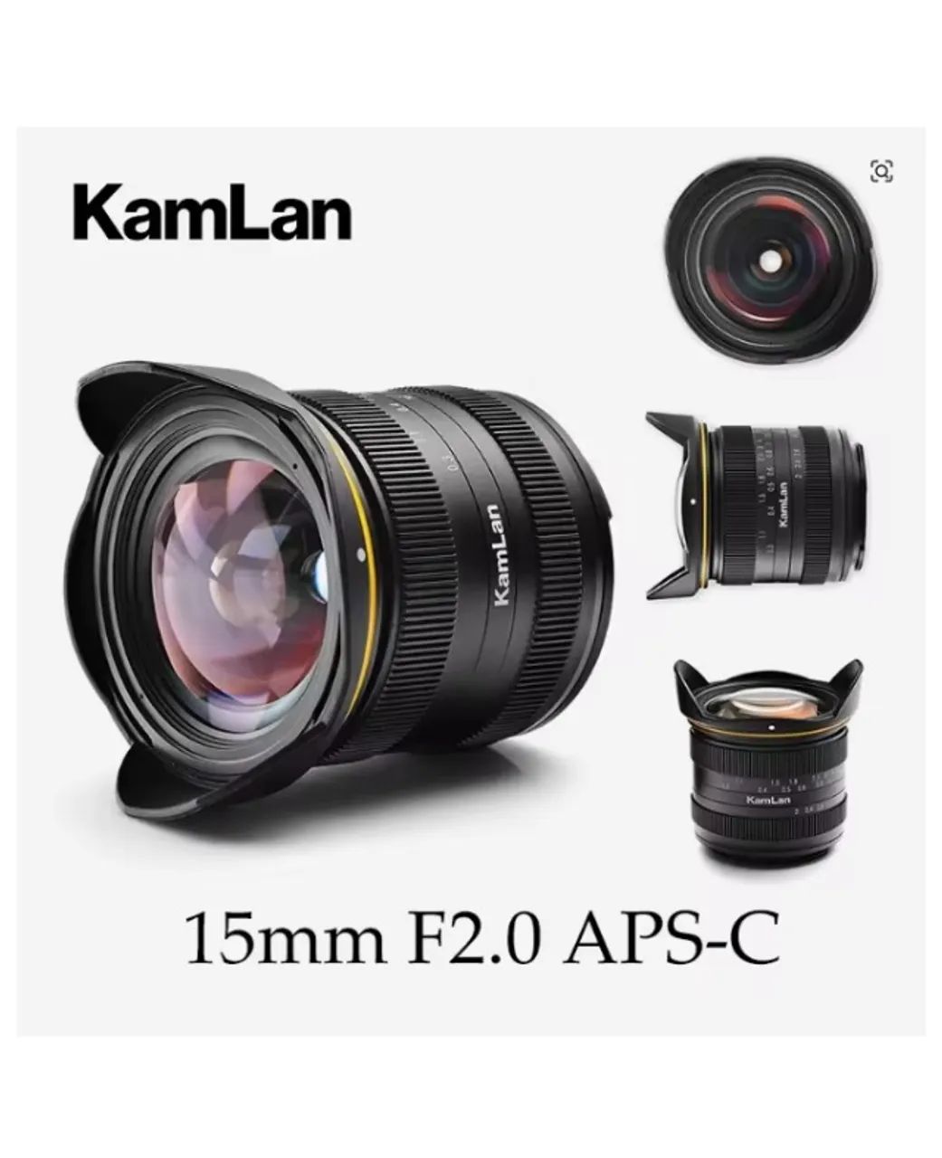 Lente EF-M KAMLAN 15mm F. 2.0 MANUAL Super Clara para Canon