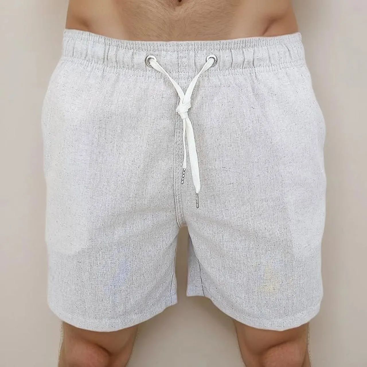 Shorts Masculino de Linho plus size