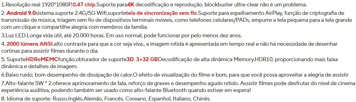 Projetor DLP Jenovox M4000 Pro 3D - Foto 4