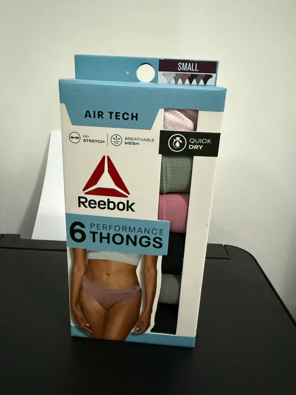 Calcinha Reebok fio dental kit com 6 Air Tech nova