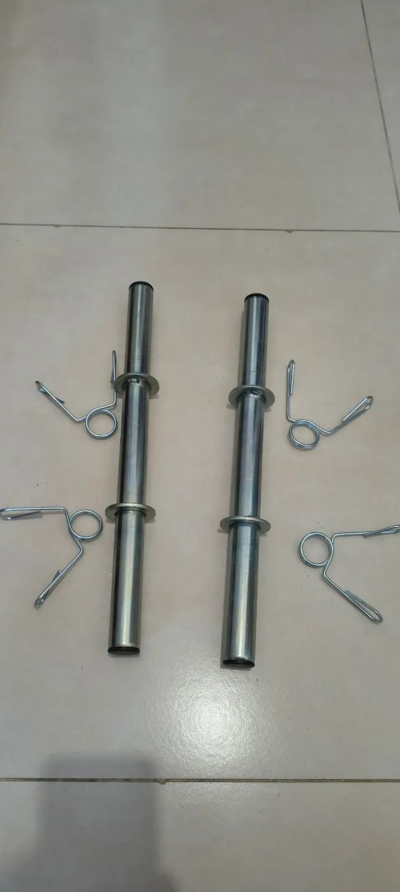 Par de halteres/barras ocas 40cm com presilhas - Foto 2