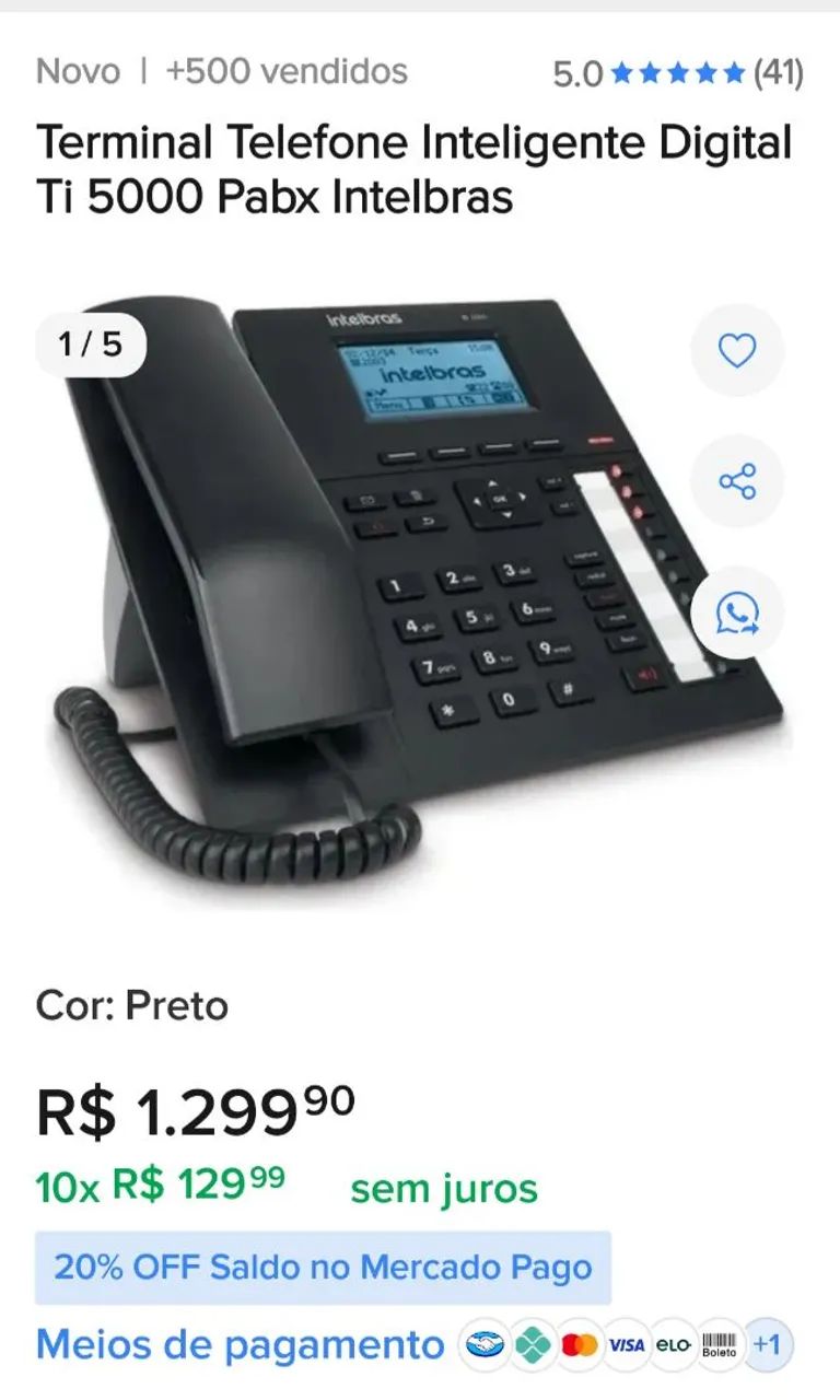 Telefone Intelbrás Ti5000 p/ Centrais Impacta - Foto 4