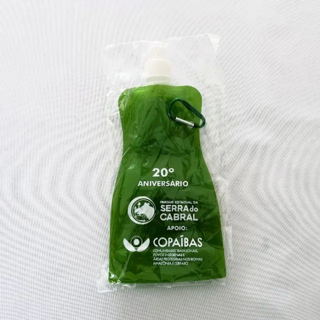 Garrafa de Plástico p/ Água Verde 500 ml Dobrável