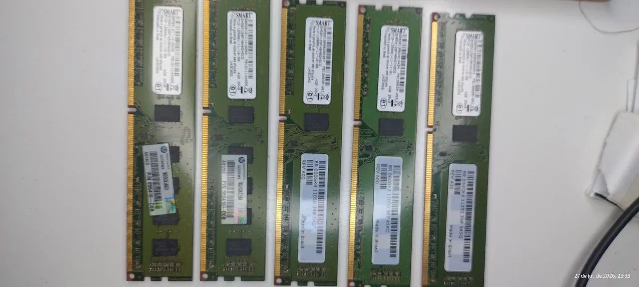 5 pentes Memórias DDR 3 PC
