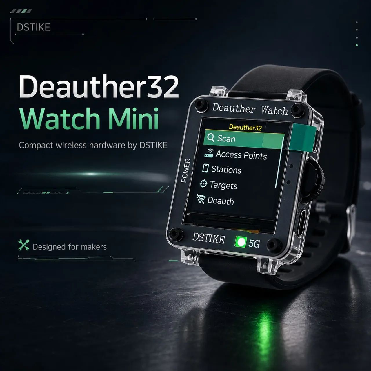 Relógio haker Deauther32 Watch MINI  2.4g é 5g - Foto 2