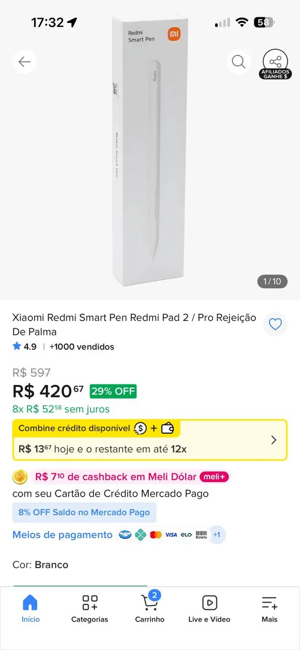 Tablet Pad 2 + Caneta smart pen 