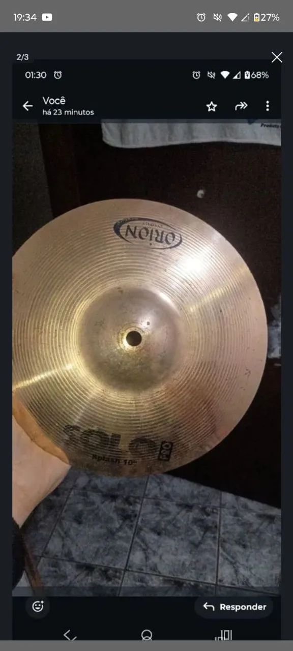 Prato de bateria sprash 