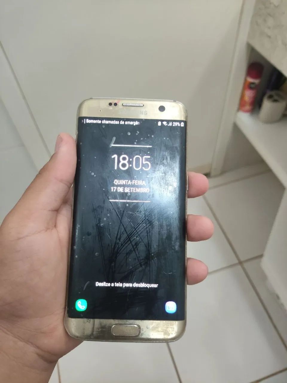 Vendi S7 Edge dourado 