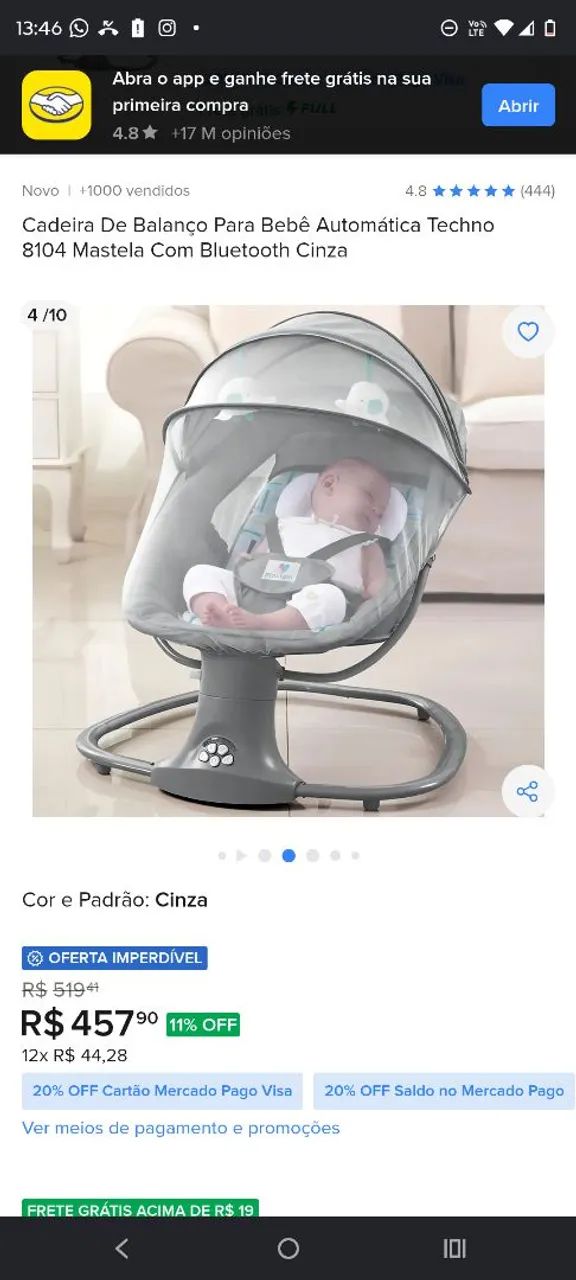 Cadeirinha de bebe automatica 