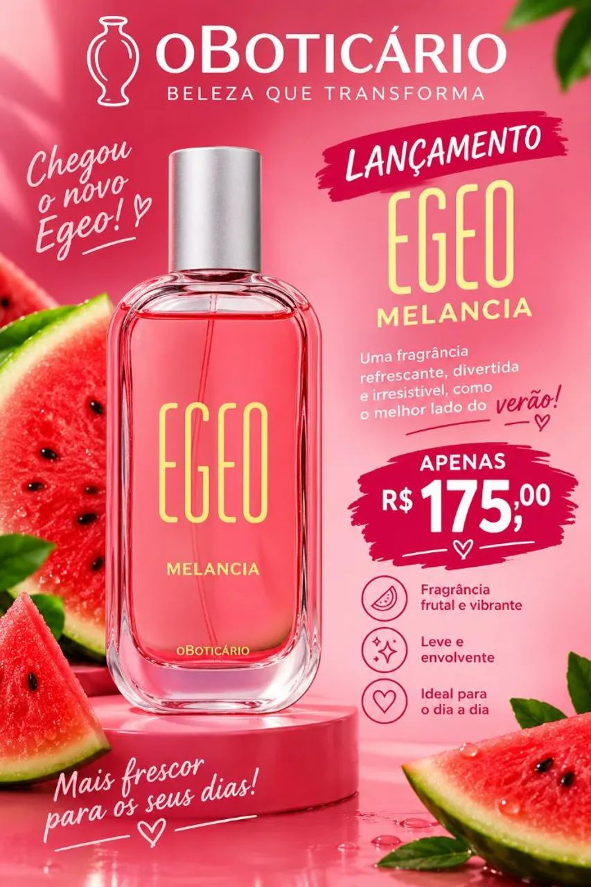 Perfume Egeo melancia boticário 