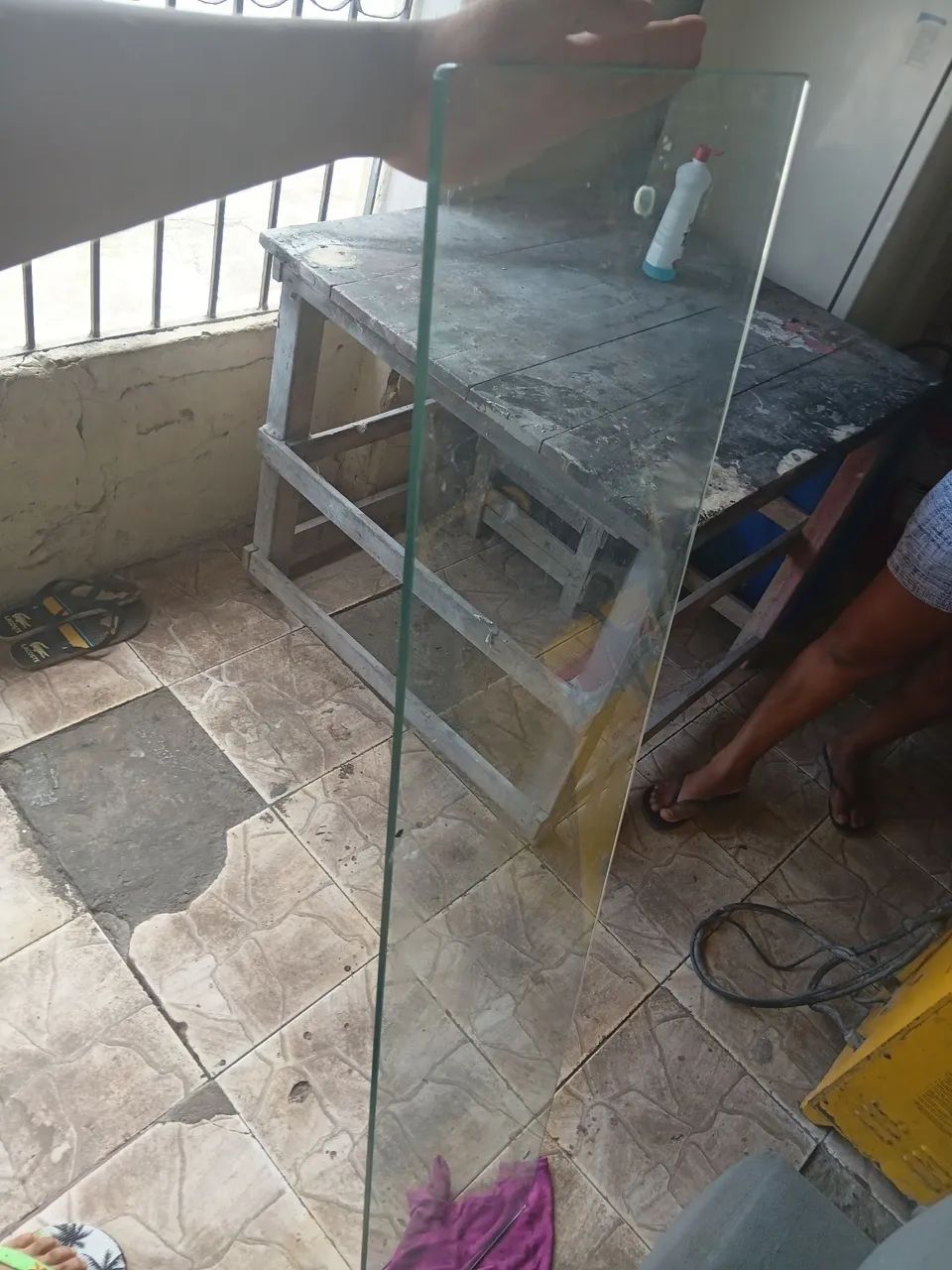 Vidro para suporte 