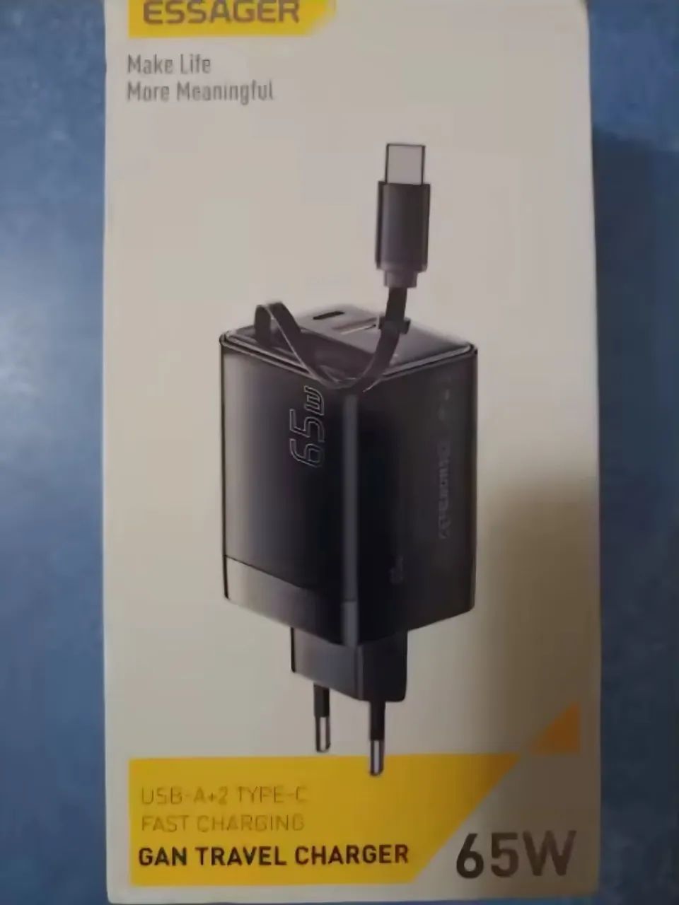 Carregador GaN Essager 65W USB-C Cabo Retrátil - Foto 3