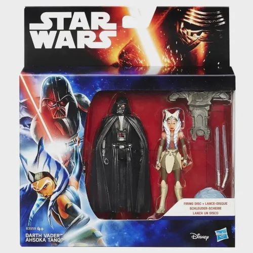 Boneco Star Wars Darth Vader e Ahsoka Tano Original Hasbro Colecionável