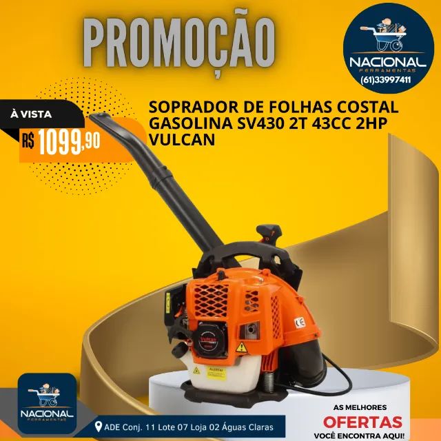 Soprador Costal VULCAN SV430 43CC 2HP Gasolina Profissional