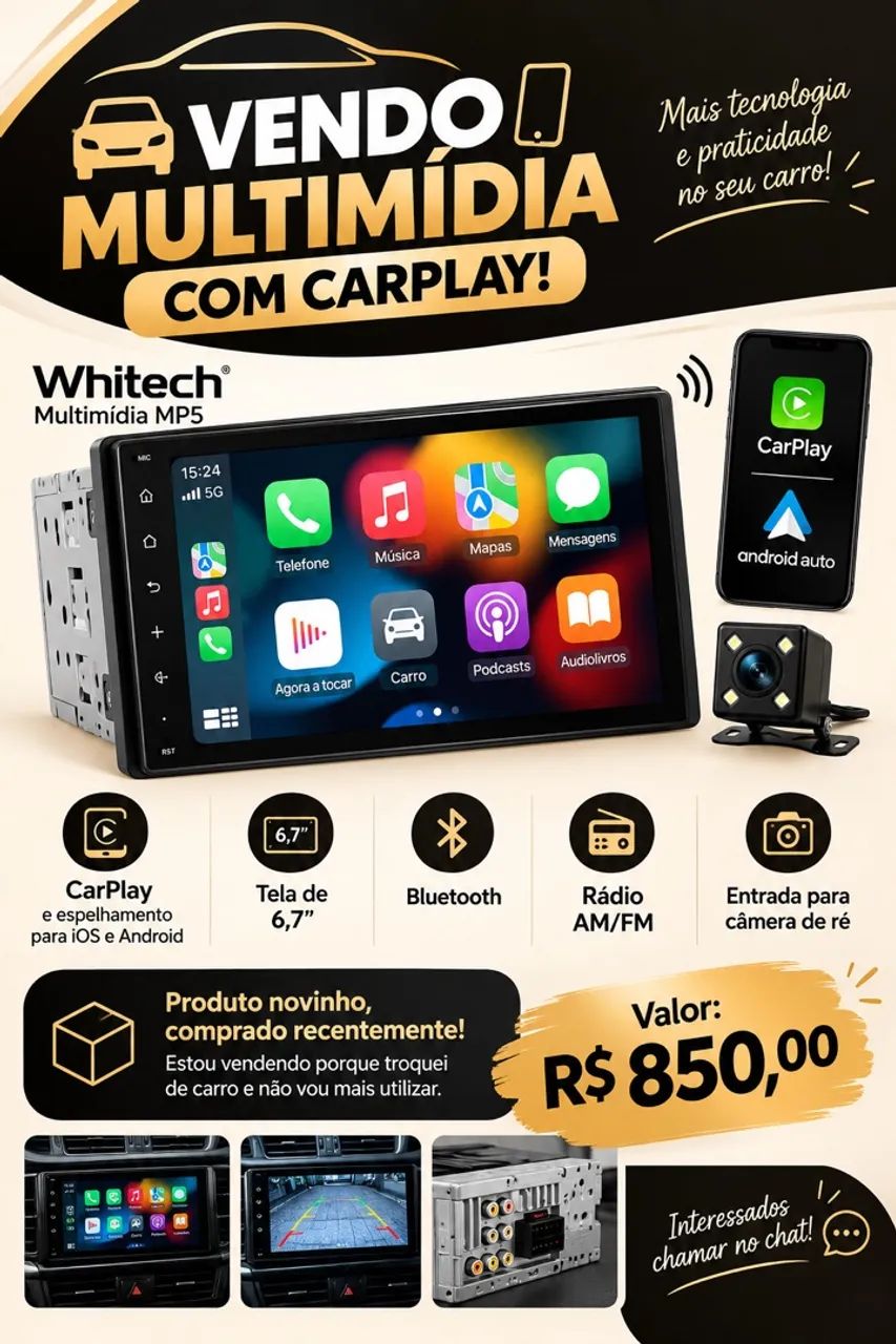 Multimídia com carplay 