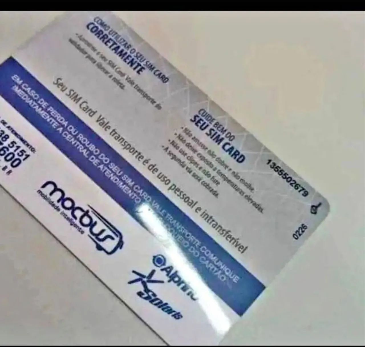 Cartão de trasporte 