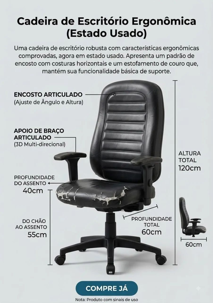 Cadeira office ergonômica - Foto 2
