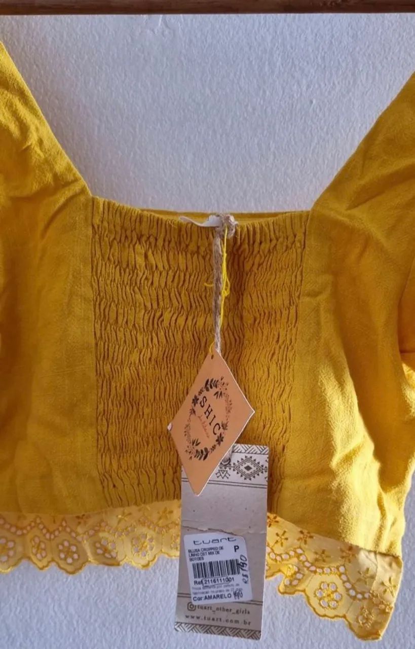 Cropped amarelo novo P - Foto 3