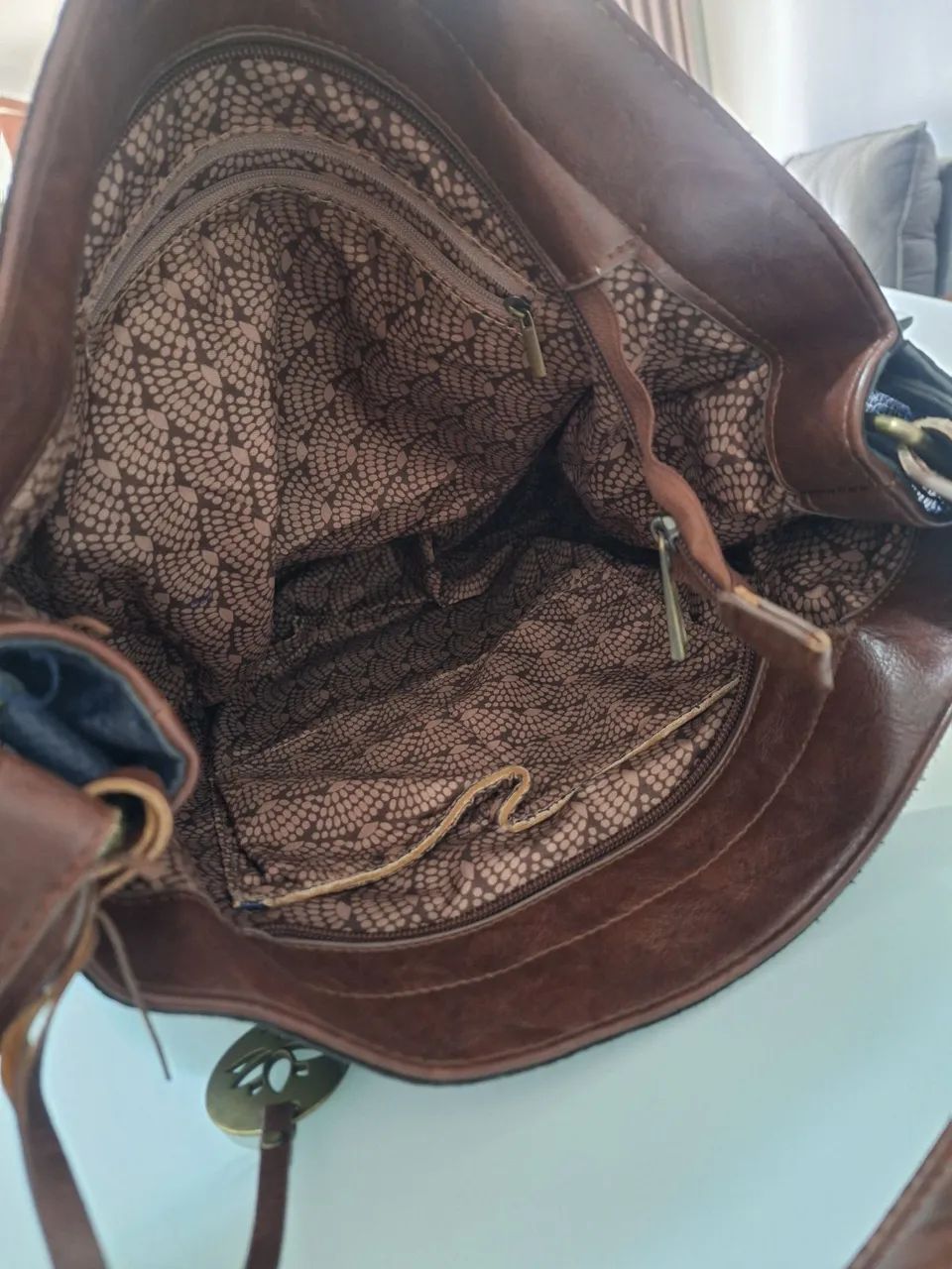 Bolsa de ombro material sintética cor azul  - Foto 4