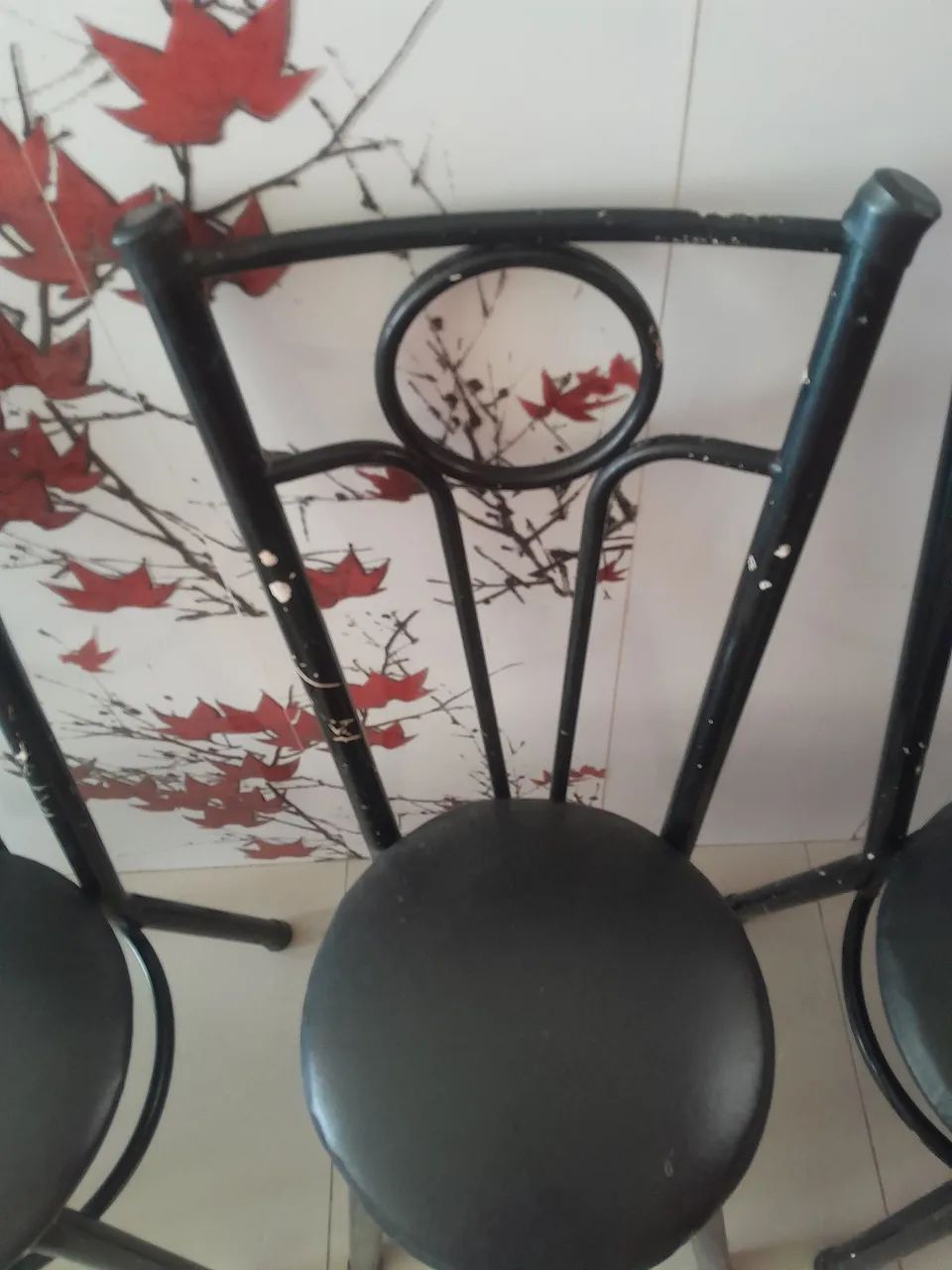 Cadeiras de ferro acolchoadas de mesa  - Foto 2