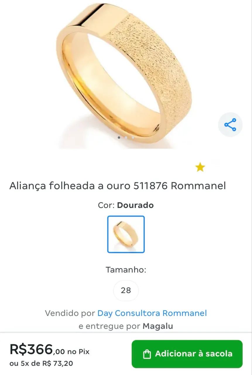 Aliança Romanel Tamanho 20 - Foto 5