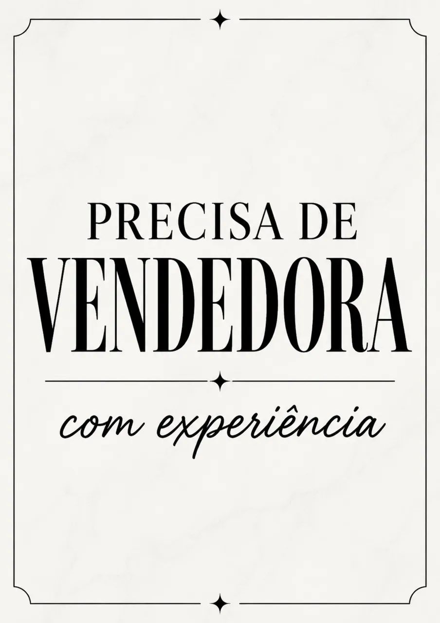 Vaga de vendedora 