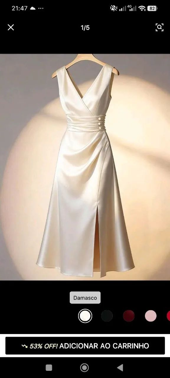 Vestido longo de cetim  - Foto 4