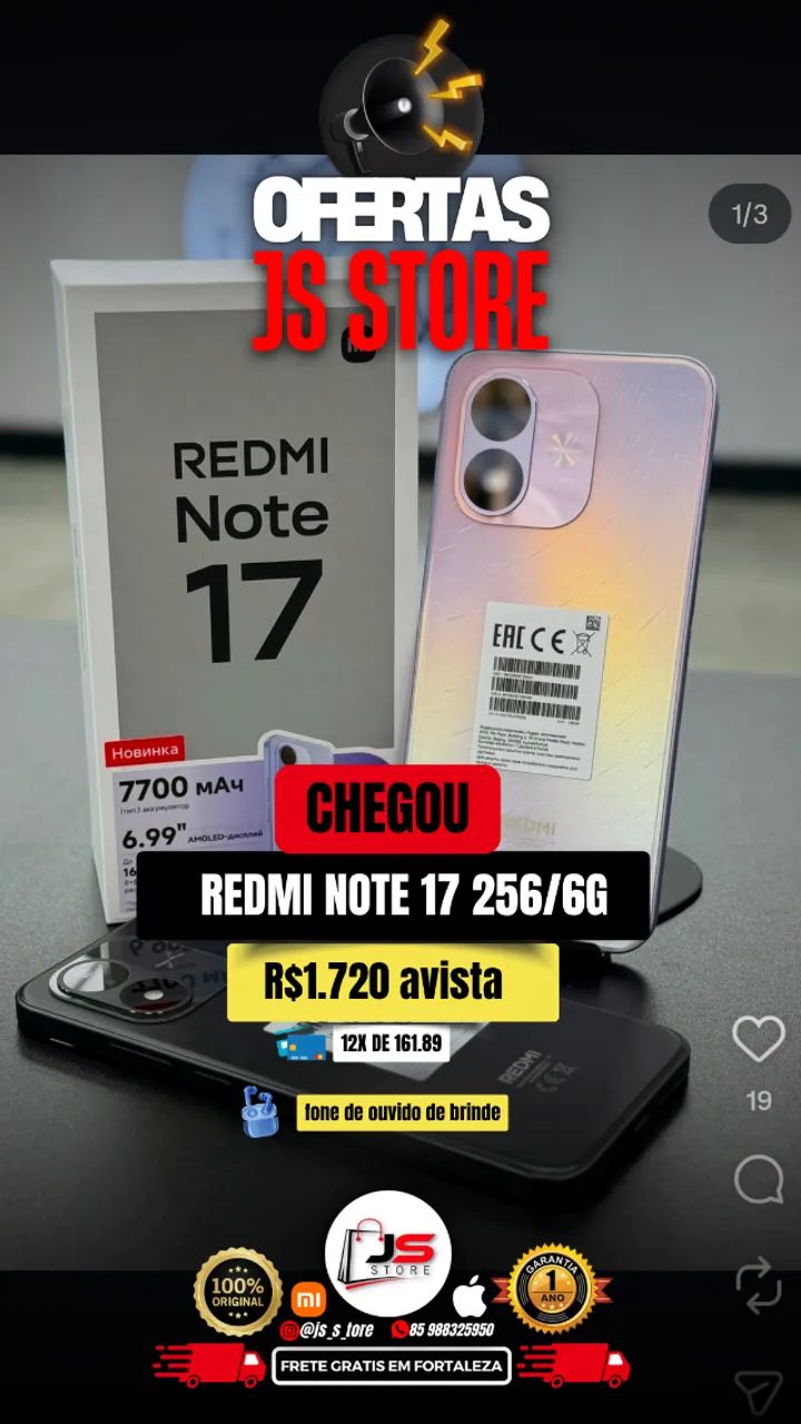 redmi note 17 6/256g em oferta 
