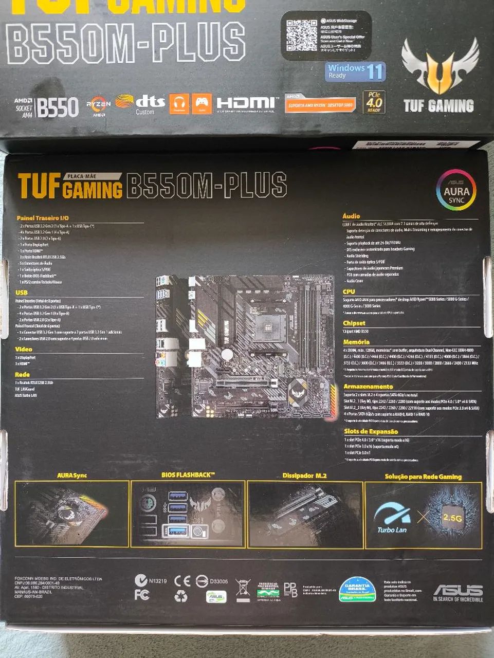 Placa-mãe ASUS TUF Gaming B550M-PLUS | Ryzen | Nova - Foto 3
