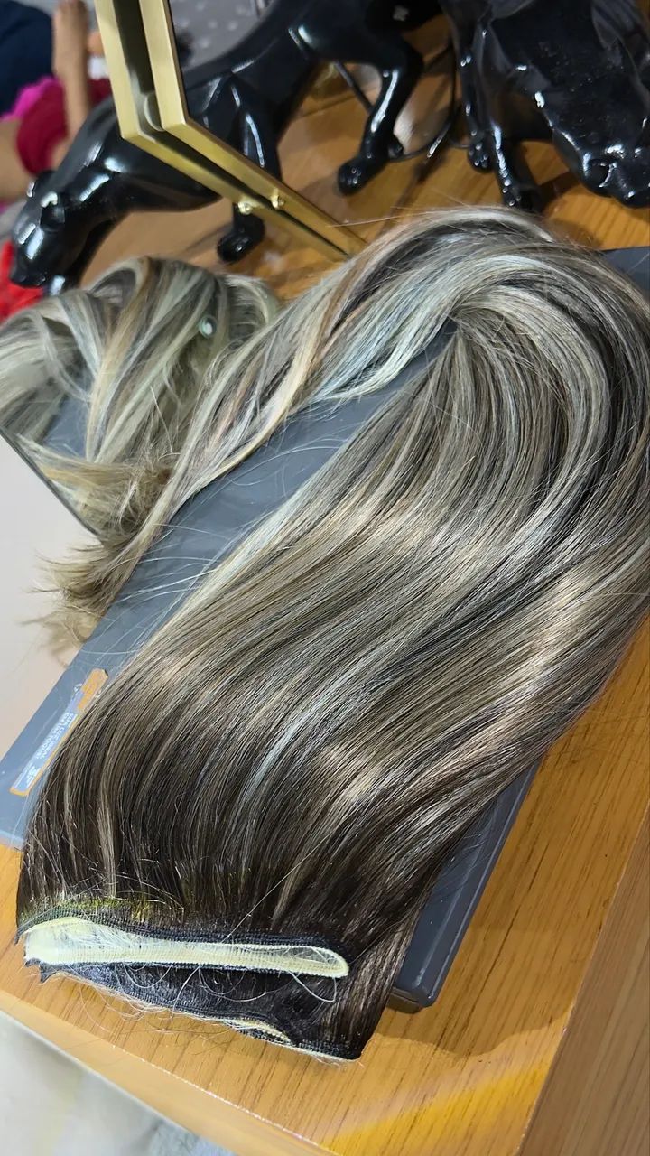 2 Telas Cabelo Russo Premium Liso 70cm - Foto 2
