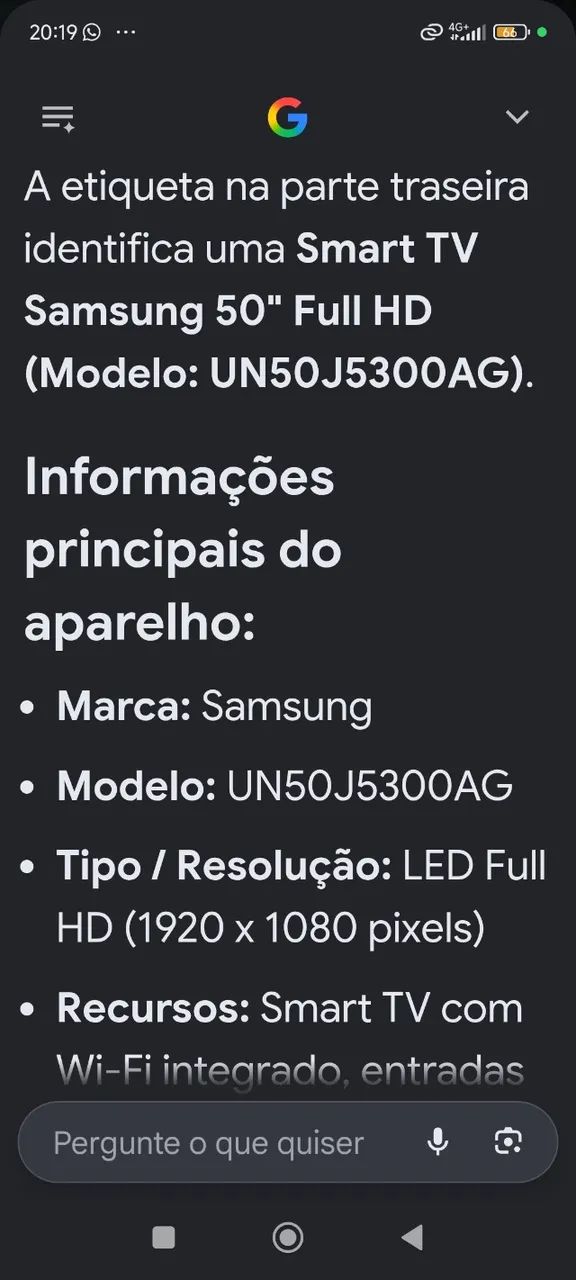 Tv Samsung 50 polegadas pra peças 