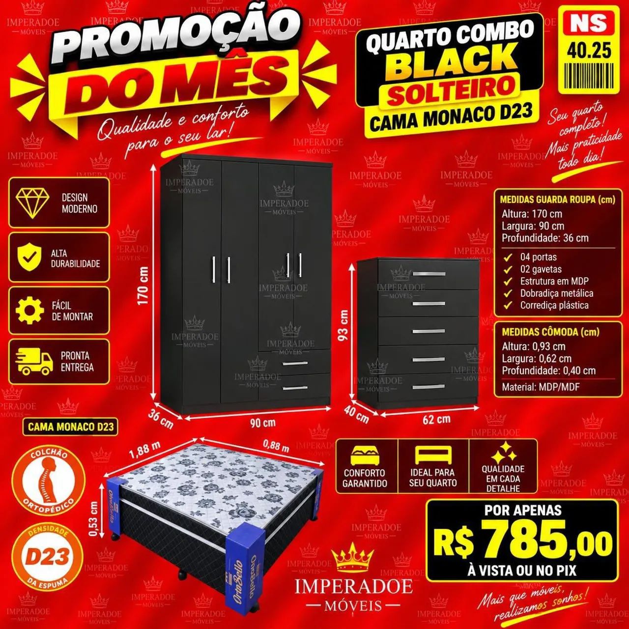 Como quarto Black solteiro