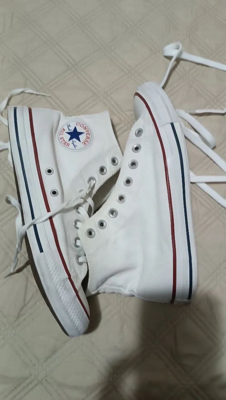 all star branco cano alto