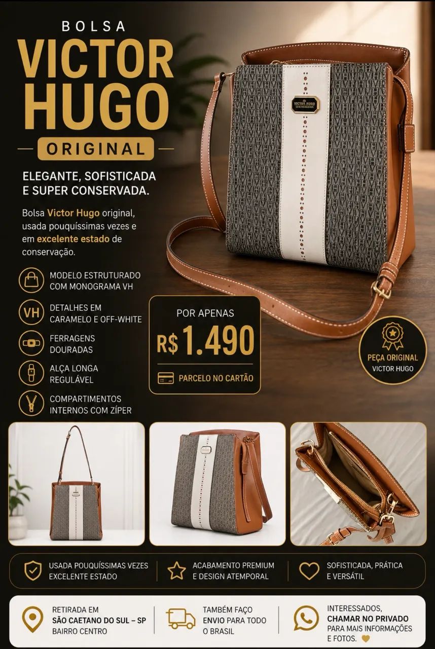 Bolsa Victor Hugo semi nova original 