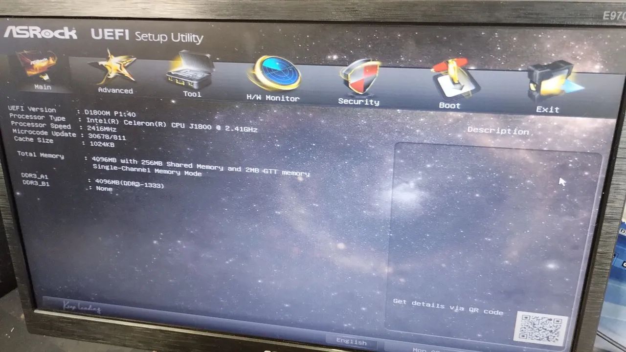 CPU Intel Celeron J1800 2.41Ghz/ 