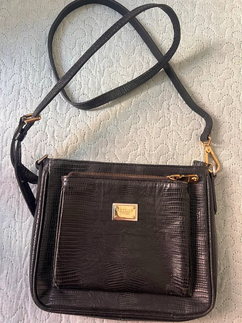 Bolsa corello de couro preta  - Foto 5