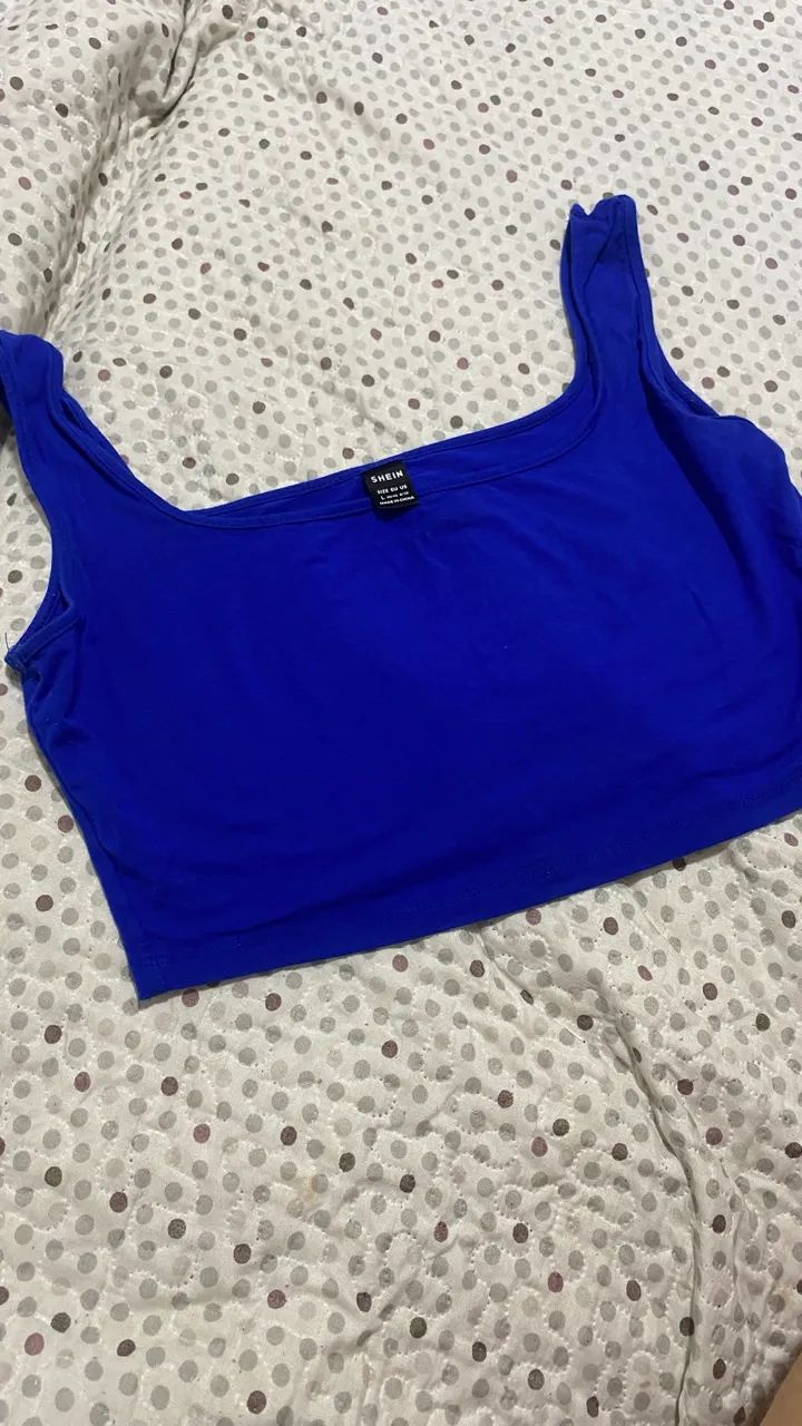 CROPREED SHEIN NOVO AZUL ROYAL