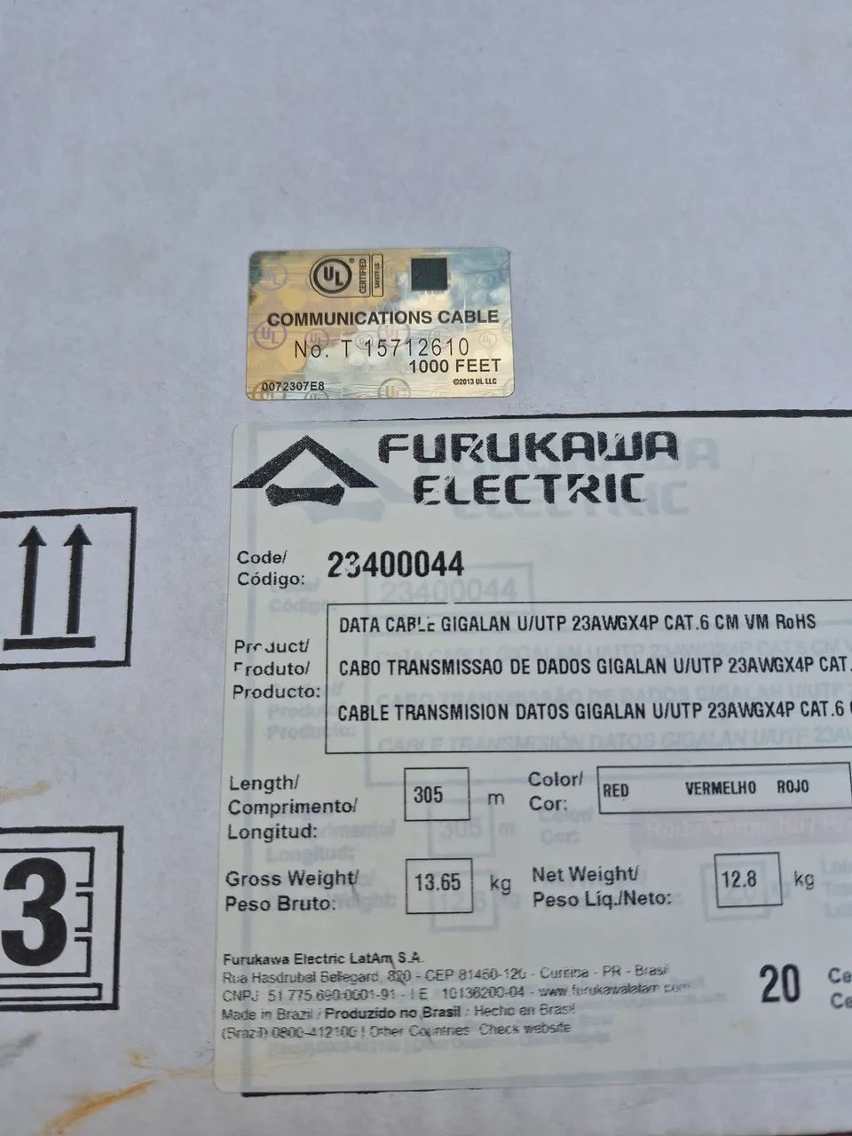 Cabo de Rede Cat6 Gigalan Furukawa, 84 Metros - Foto 2