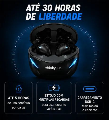 Fone Bluetooth TWS GM2 Pro Novo - Modo Gamer e Microfone - Foto 2