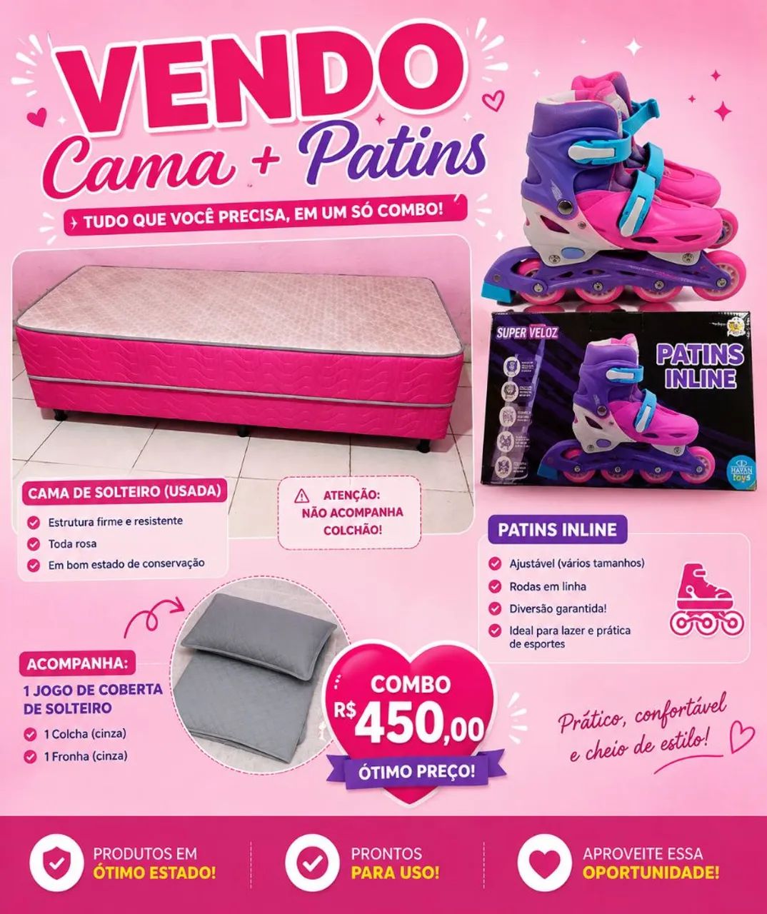 VENDO COMBO INFANTIL ? CAMA + PATINS