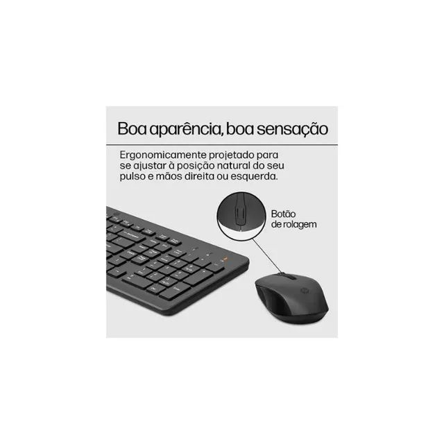 Kit Teclado e Mouse Sem Fio HP 330, Mouse Óptico - Preto - Foto 3