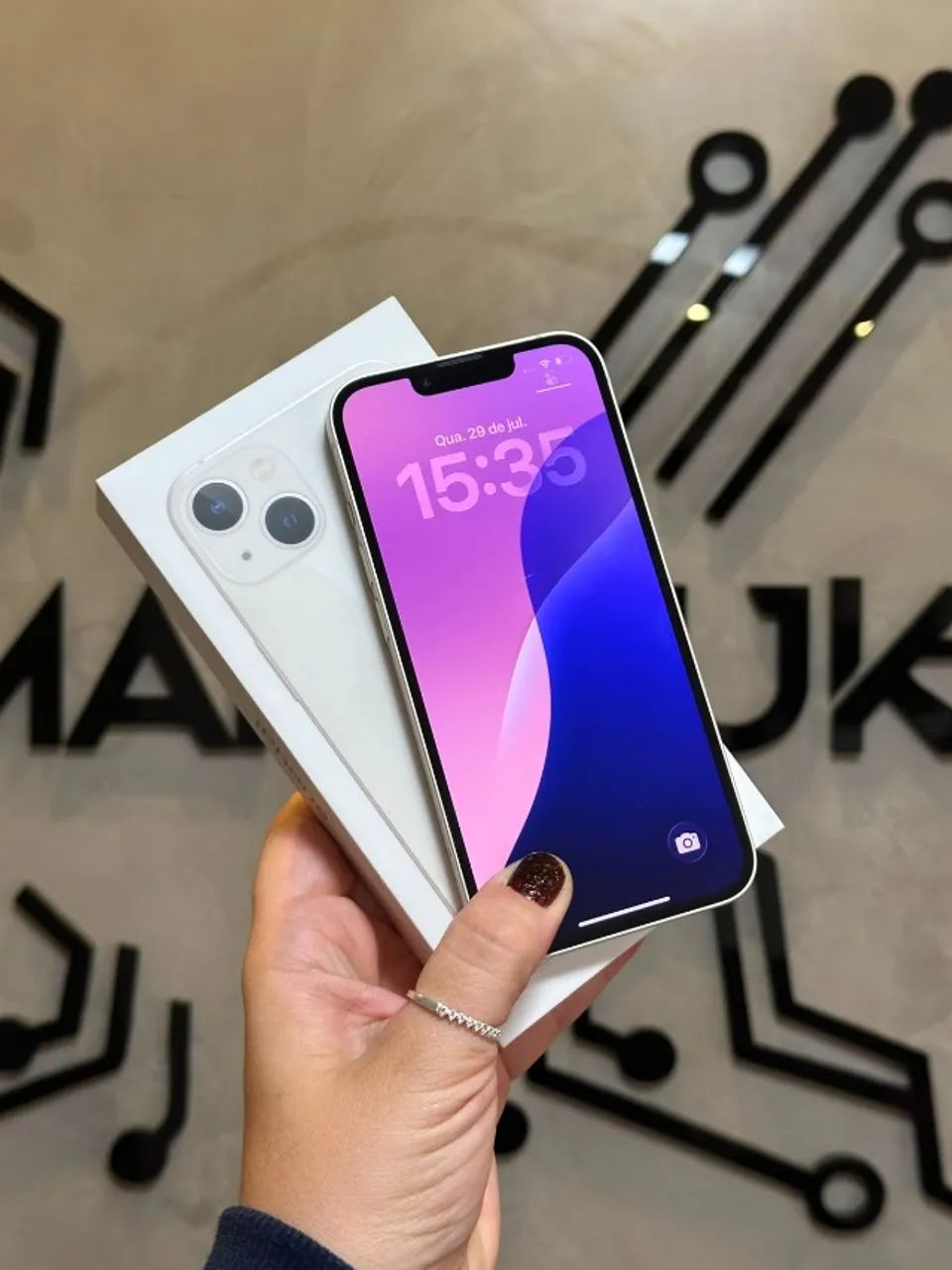 iPhone 13 Branco 128GB SAÚDE DE BATERIA: 86% (Com Caixa
