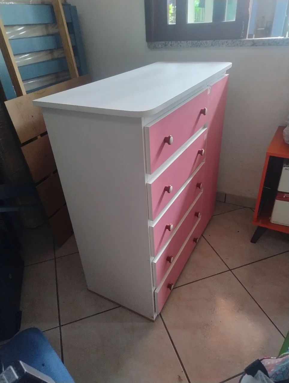 Cômoda infantil rosa - Foto 3