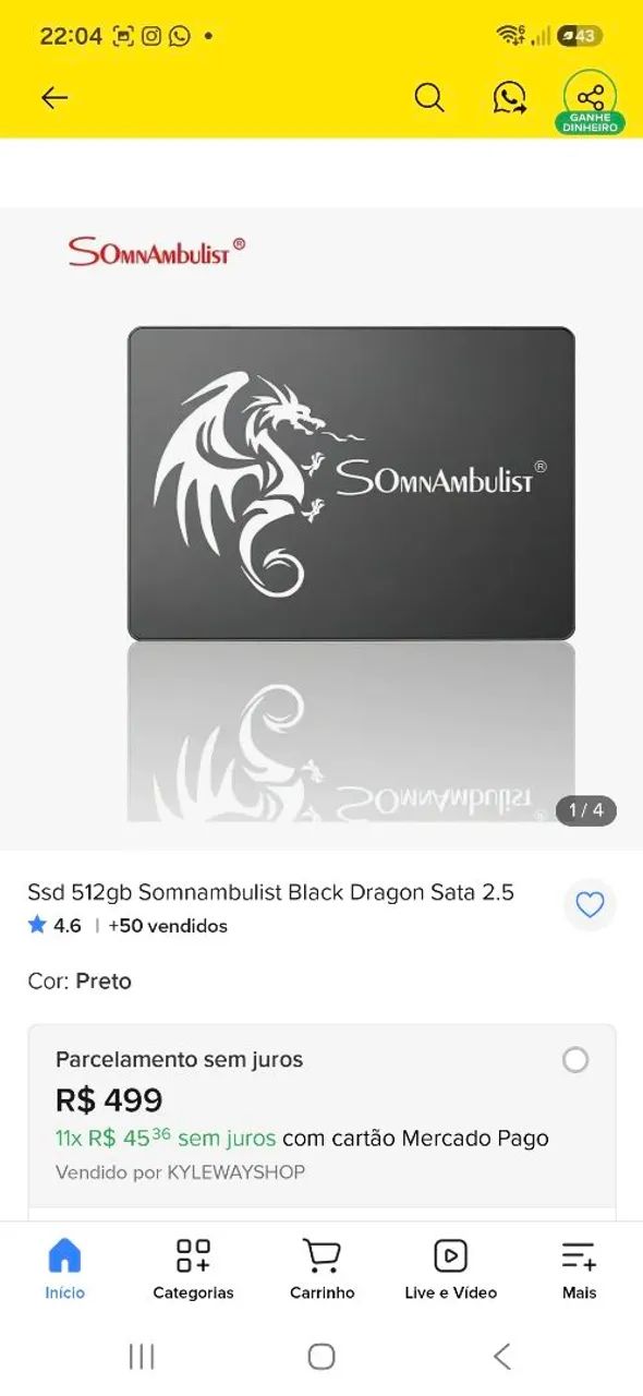 Ssd 512gb black dragon - Foto 2