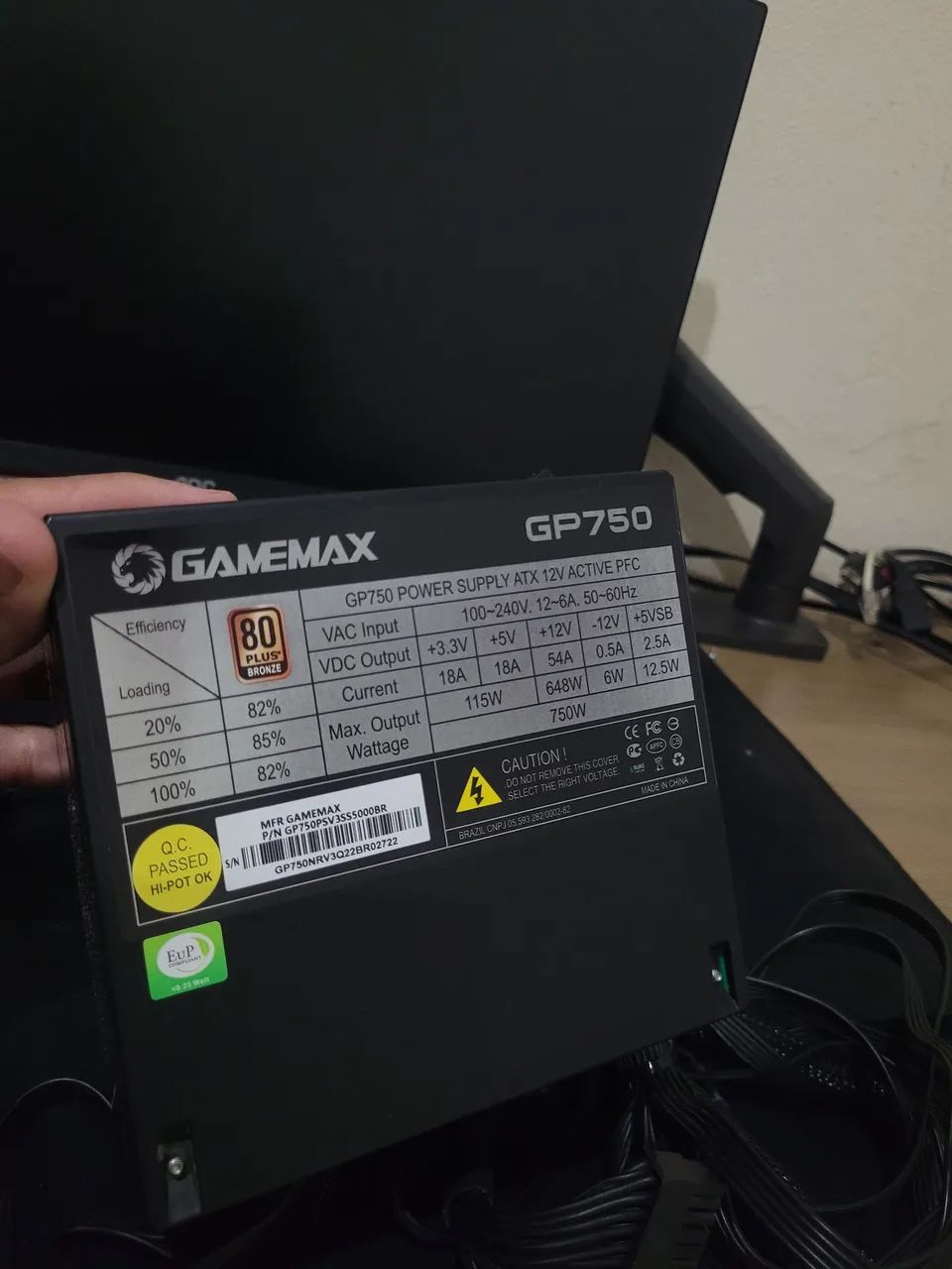 Fonte Gamemax 750W 80 plus Bronze - Foto 3