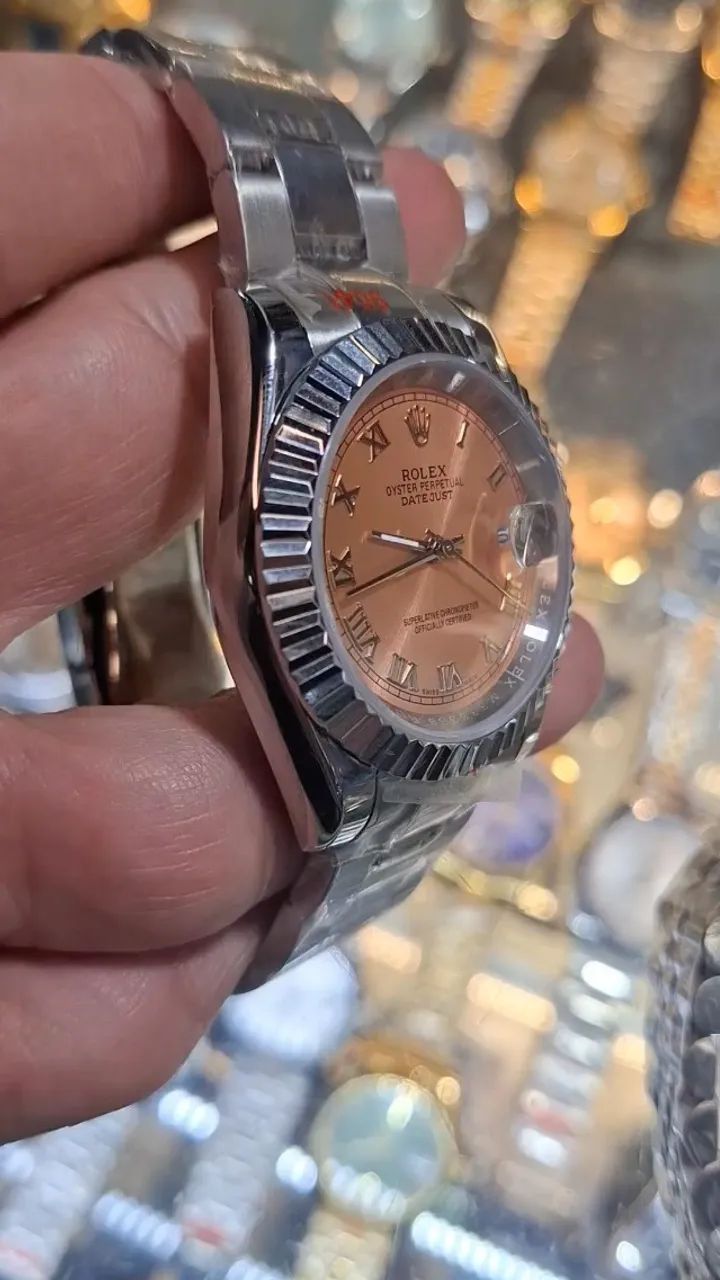 Relógio ROLEX DATEJUST AUTOMÁTICO  - SALMÃO NUMERAIS ROMANOS - Foto 5