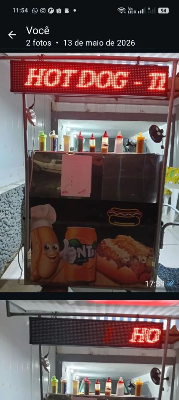 Carrinho de hot dog completo 